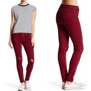 Hudson Nico Mid Rise Skinny Distressed Jeans